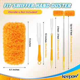 KEEPOW 2 Pack for Flash Dust Magnet Refill, Reusable compatible with Flash Dust Magnet Starter Kit, Microfiber for Flash Duster Dust Magnet Refills, Fluffy Duster Refills,Refill Dusters for Cleaning