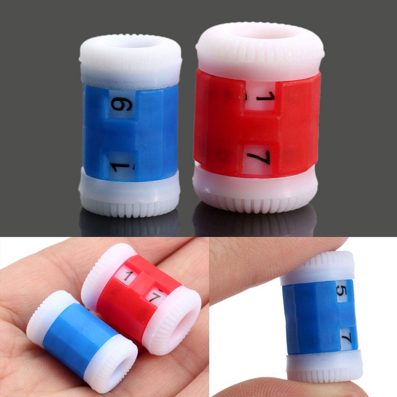 Dophee 2Pcs 2Sizes Crochet Knitting Row Counter Tally Knitter Needle