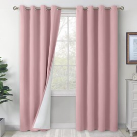 BGment Blackout Curtains for Living Room 84 Inch Length 2 Panels Set, Pink Thermal Insulated Bedroom Curtains Soundproof Kid Nursery Window Curtain Drapes, Each Grommet Curtains 52 Inch Wide