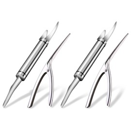 4 PCS Shrimp Cleaning Tool,Shrimp Deveining Tool,Stainless Steel Shrimp Peeler,Shrimp Deveiner Tool and Peeler Set,Multifunctional Shrimp Deveining Tool,Shrimp Peeler And Deveiner Kitchen Tool