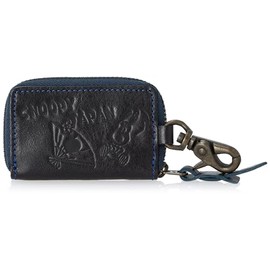Nadaya Peanuts No.73125 Japan Key Case Sense, Men's, Women's, Compatible with Smart Keys, Genuine Leather, Cowhide Leather, Zipper with Window, Snoopy, navy