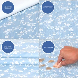 Home Direct Rectangular Oilcloth PVC Wipe Clean Tablecloth Table Cover 140cm x 200cm 55x78 Blue Grey