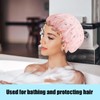 4 Pack Double Layer Hot Embossed Printed Shower Cap Elastic
