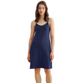 Latuza Women's Viscose Slip Sleep Dress Sleeveless Nightgown M Navy