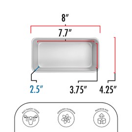 Fat daddio de Pan de aluminio anodizado sartenes, 7.75 Inch x 3.75 Inch x 2.75 Inch, 1