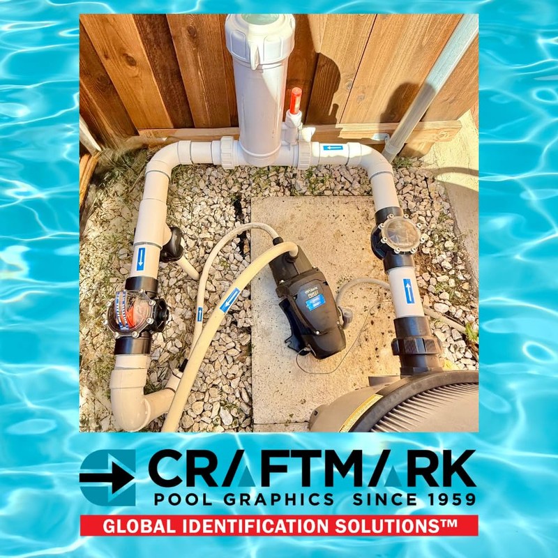CRAFTMARK Swimming Pool Pipe and Equipment Identification Sticker Kit,Premium Grade-Sheet