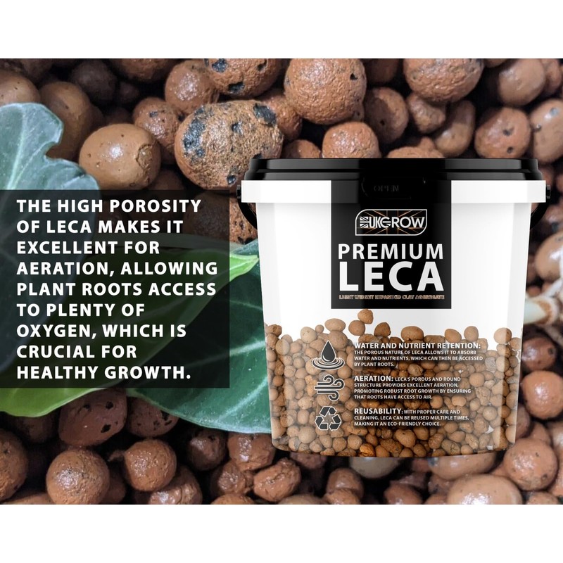 UK GROW Premium Leca Clay Pebbles for Optimal Gardening and