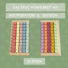 1x1 Multiplikations-Spielbrett, Buntes Holz Lernspielzeug, Interaktives Einmaleins Spiel für Grundschüler, Pädagogisches Mathe-Spielzeug, Einschulung für Kinder 5-8 Jahre