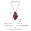Clataly Gothic Love Rose Necklace Dark Wrapped Flower Heart Shaped