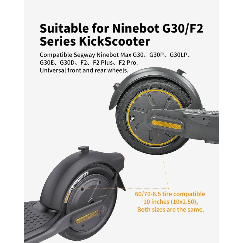 60/70-6.5 Tubeless Tire for Segway Ninebot Max G30P/G30LP Scooter Anti