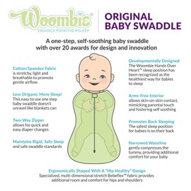 Woombie Air Vented Baby Swaddling Blanket I Soothing, Cotton Baby Swaddle I Wearable Baby Blanket, Orange, 14-19 lbs