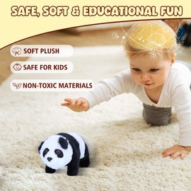 Walking Panda Plush Toys, Interactive Toys for Toddlers with Sound Nodding Head Movements, Animated Plush Toy Electronic Crawling Panda Stuffed Animals Gifts for Christmas Birthday Kids Girls Boys
