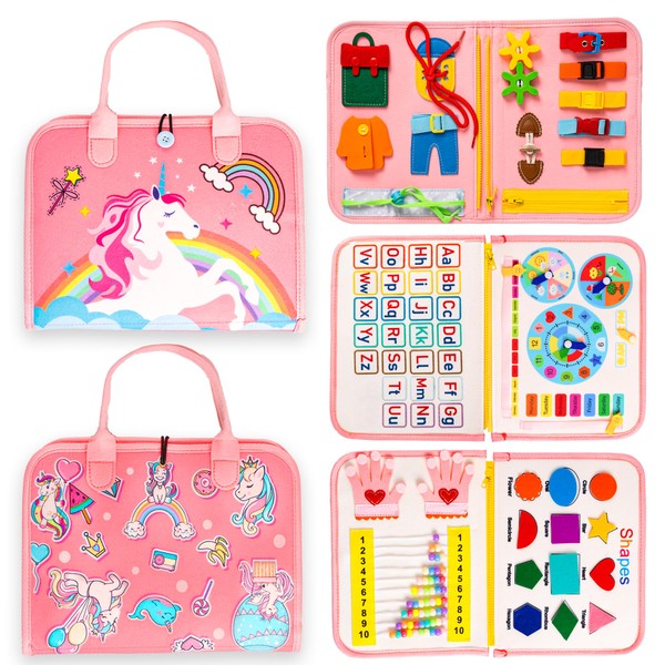 Toddler Perks Busy Book - Busy Board Sensory Toy for