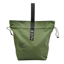 Ieron Lunch Bag Picnic Bag Bento Bag Reusable Carry Bag Insulated Canvas Lunch Bag with Drawstring Wide Open Foldable Cooler Bag for Work Office Picnic (Green)