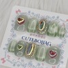 Rose Embed Handmade Nail Tips - Square L / 로즈