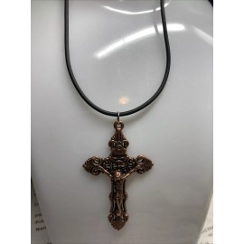 Handmade Brass cross necklace 18 inches long