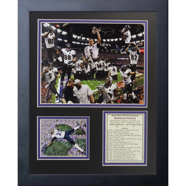 Legends Never Die Baltimore Ravens 2012 Champions Framed Photo Collage, 11 by 14-Inch