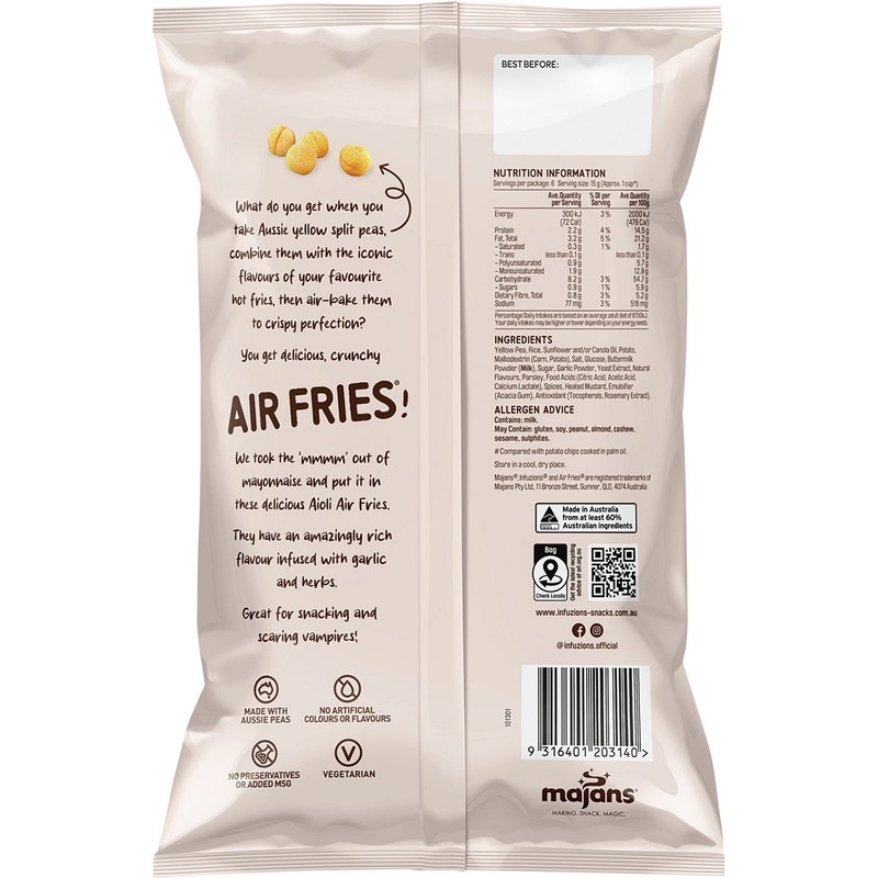 Infuzions Air Fries Aioli 6x90g