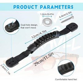 2 Pack Durable Side Mount Kayak Handles, Kayak Molded Webbing Handle with End Caps, Replacement Carry Handles, Anti-Slip Webbing Hand Fittings for Canoes, Boats, and Marine Vessels, Easy Installation