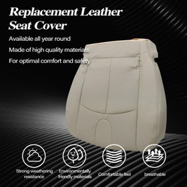 SecosAutoparts Wheat Tan Perforated Front Driver & Passenger Side Bottom Microfiber Leather Replacement Seat Covers Compatible with Infiniti G37 2008 2009 2010 2011 2012 2013
