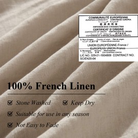 Ivellow Pure Linen Linen Pillowcase Set of 2 for Duvet Cover, 100% Washed French Natural Linen Pillowcase, Washed Flax Natural Soft Breathable, Queen Size (20'' x 26)