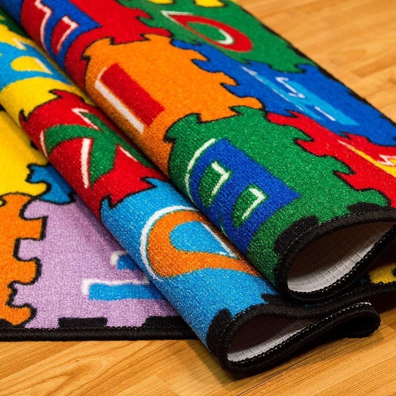 Champion Rugs Large Classroom Rugs Kids Alphabet (A-Z and 1-9)