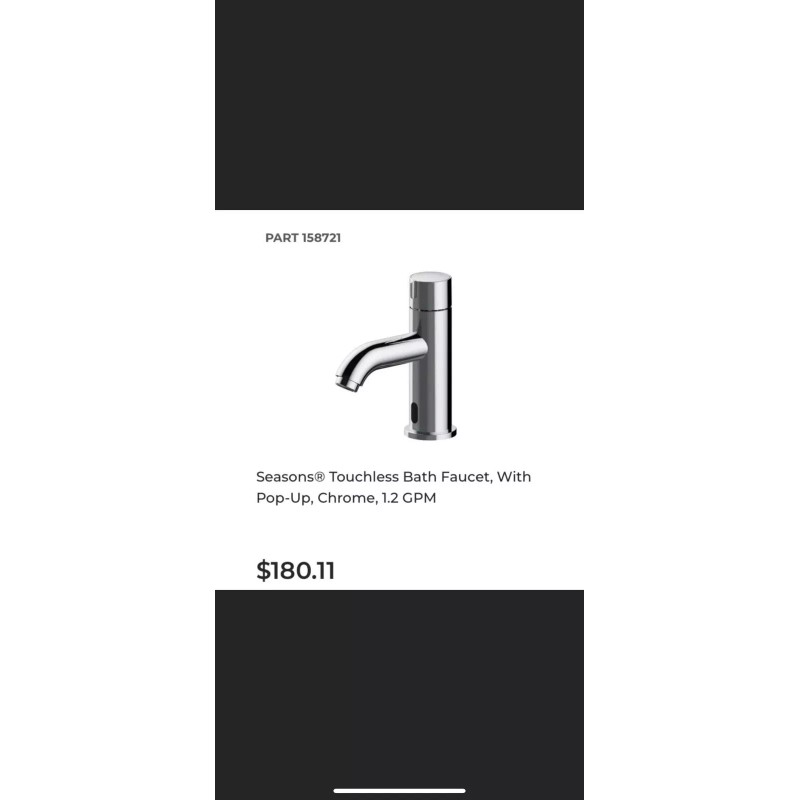 Seasons Touchless Bathroom Sink Faucet With Drain Chrome 158721