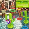 EDLMKM Inflatable Cactus Ring Toss Game Set, Hawaiian Party Decorations,