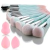 Juego de brochas de maquillaje de 15 piezas con 3