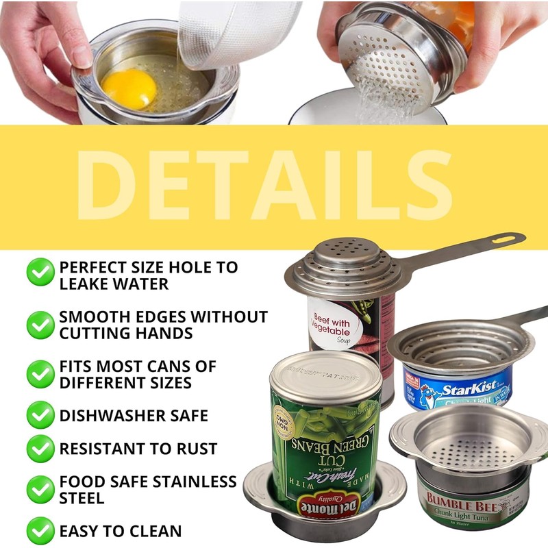 2 PCS Tuna Strainer for Can - Small Colander with