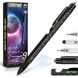 Chipate Gifts for Men, Mens Gifts for Christmas, 9 in 1 Multi Tool Pen, Stocking Fillers for Men, Birthday Gifts for Him, Secret Santa Gifts for Men, Gifts for Men Who Have Everything,Gadgets for Men