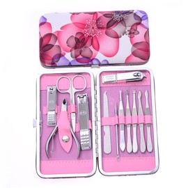 Healeved Grip Nail Clippers Set 12pcs Manicure Tools Nail Clipper Set with Cuticle Clippers Travel Storage Box Perfect Present