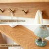 Rsuwiz Wall Hooks with Shelf Oak Wood Coat Rack Shelf