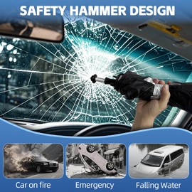 KUCEMO Windshield Sun Shade Custom Fit for Nissan Rogue 2014-2025, Upgraded Car Sunshade Cover Umbrella Accessories with Safety Hammer and 360°Pull Cord Anti-Scratch Handle