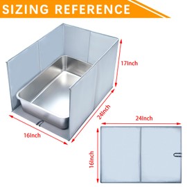 Cat Litter Box Enclosure with Splash Guard & Anti-Leak Design – Large Litter Pan Shield, Cat Litter Mat Removable & Easy-Clean Surfaces (Size : 24" L×16" W×17" H)