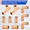 YVSKM 1/2" Copper Press Fittings Assortment Kit – 2 Tees,