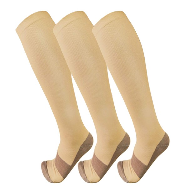 FuelMeFoot 3 Pack Copper Compression Socks - Compression Socks Women