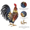 chisheen Rooster Decor Garden Statue Metal Chicken Yard Art Sculpture