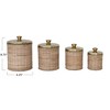 Creative Co-Op Rattan Wrapped Stainless Steel Canisters, Set of 4,