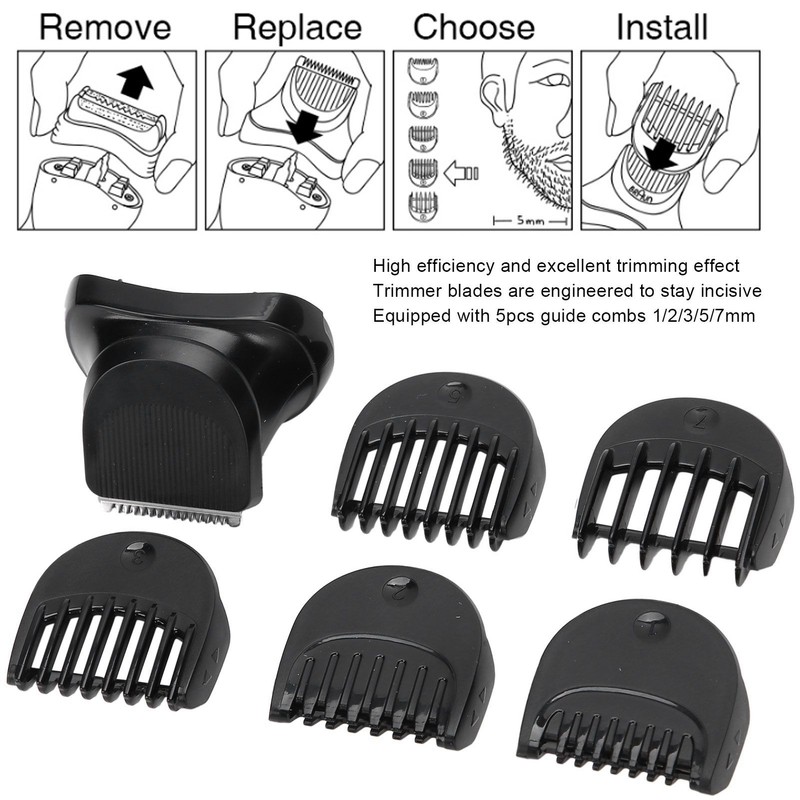 Electric Shaver Trimmer Head 5pcs Guide Comb Trimming Set Fit