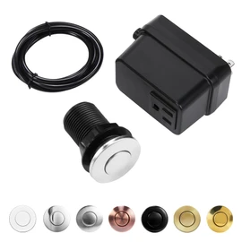 CLEESINK Garbage Disposal Air Switch Kit Sink Top Switch, Stainless Steel Polished, Short/2" Button