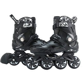 Yehfurs Professional Inline Skates, Outdoor Unisex Fitness Roller Skate for Adult, Men and Women, Boy and Girl(Black, Size 4-12) (Men 6/Women 7)