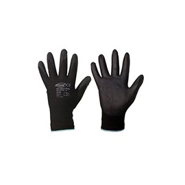 '"Lingbi Fine Mechanics and Assembly Glove. Black, 100% Polyamide Seamless PU Coated EN388 - 7 black