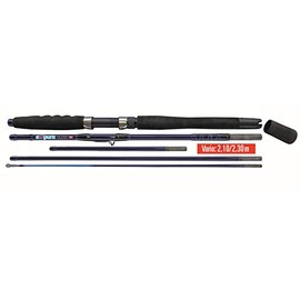 DEGA ExxPure Inline Travel Rod 4 Pieces (5 Pieces), Length 2.10 m and 2.30 m, Weight 358 g, Transport Length 58 cm, 20-30 lbs