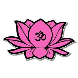 AK Wall Art Lotus Om Pink Car Laptop Phone Vinyl Sticker  - SELECT SIZE - (A) X-Small: 3"
