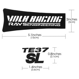 TOCCOOL Wheel Stickers, Racing Cars Stickers, Letter Stickers, Suitable for Te37 Wheels (Black)