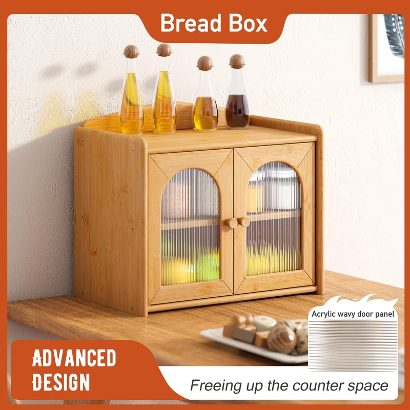 GHWIE Bread Box for Kitchen Countertop Large Bread Box Farmhouse