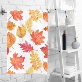 Wamika Maple Leaf Hand Towels Autumn Fall Face Towel Ultra Soft Highly Absorbent Guest Towel Portable Travel Kitchen Tea Towels Washcloths Bathroom Decor Housewarming Gifts 16" X 30"
