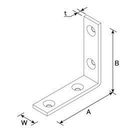 DAIDOHANT 63268 (Reinforced Hardware) Stainless Steel Extra Thick Folding L Type [SUS304] (W) 16x(A) 60x(B) 60mm (1 Piece)