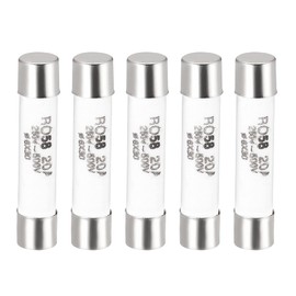 sourcing map Ceramic Cartridge Fuses 20A 500V 6x30mm Ceramic Fuses Fast Blow Replacement for Amplifier Energy Saving Lamp Ballast 5pcs